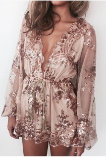 wedding photo - Sequins And Mesh Romper