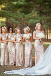 wedding photo - Shinning Backless Sequined Long Party Bridesmaid Dress