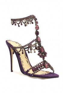 wedding photo - Purple Jewel Embellished Wedding Shoes