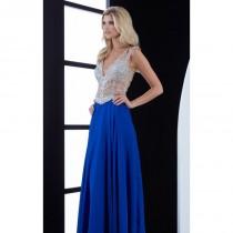 wedding photo - Royal Beaded V-Neck Gown by Jasz Couture - Color Your Classy Wardrobe