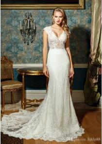 wedding photo - BIEN SAVVY New 2017 Sexy Deep V-Neck Wedding Dresses See through Lace Applique Mermaid Wedding Dress Backless Bridal Gowns Sheer Illusion Lace Luxury Illusion Online with $162.29/Piece on Hjklp88's Store 