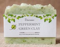 wedding photo - Peppermint soap with green clay, Four leaf clover, St. Patricks Day gift, Gift for him, Gift for her, Lucky soap, Luck of the Irish, soap