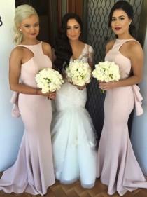 wedding photo - Sexy Mermaid Long Pink Bridesmaid Dress With Open Back on Luulla
