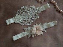 wedding photo -  Wedding Garter Set- Bridal Garter Set - Floral garter - Keepsake Garter- Toss Garter- Lace Garter- Garter- Wedding Garter- Bridal Garter-