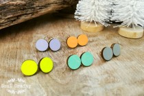 wedding photo -  Round Earrings Geometric Minimalist earring Birthday Wedding Mother's day Gift for Best friend Bridesmaid Maid-of-honor Mother of Groom Mom