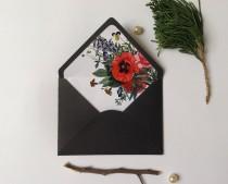 wedding photo - Envelope Liner Template, vintage Botanical floral, A6 envelope, A7 envelope Sizes, DIY envelope liner, botanic floral liner