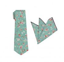wedding photo - Turquoise Floral Tie.Turquoise Wedding Floral Tie.Mens Floral Tie.