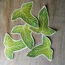 wedding photo - Green Leaves - Lorien Leaves - Hand cut prints of original watercolor leaves- Wedding - Event decoration