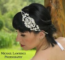 wedding photo - Angelina - Rhinestone Medallion Ribbon Headband