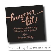 wedding photo - Hangover Kit Sticker bachelorette favor label Wedding Favor Bachelorette label Bachelorette Party Recovery Kit hang over kit bridal shower