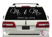 wedding photo - Just Married Car Decal Mr. & Mrs. Personalized Just Married Car Window Decal W1 Wedding Decoration Wedding Decal Car Decal
