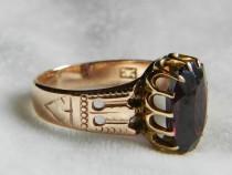 wedding photo - Garnet Ring Rose Gold Garnet Engagement Ring Victorian Ring Gothic Ring 14K Gold 1800s Engagement Aesthetic Period Ring January Birthstone