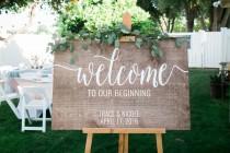 wedding photo - Welcome to our beginning, Wedding welcome sign, Wooden Welcome Sign, Welcome sign for wedding, Wooden Welcome Sign, wood weddign signs