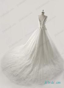 wedding photo - Sprakly sequins tulle princess ball gown wedding dress