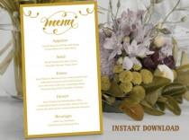 wedding photo -  Printable Wedding Menu Template DIY Menu Card Template, Script Menu Template, Editable Menu, Gold Menu Download Calligraphy Menu, Swirl Menu