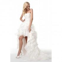 wedding photo - Modern Asymmetrical Sweetheart Court Train Organza Wedding Dress - Top Designer Wedding Online-Shop