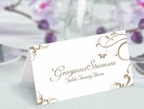 wedding photo -  Place Cards Wedding Place Card Template DIY Editable Printable Place Cards Elegant Place Cards Gold Place Card Tented Place Card