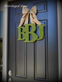 wedding photo - Monogram Wreath. Letter Wreath.  Initial Wreath.  Welcome Guests in High Style.