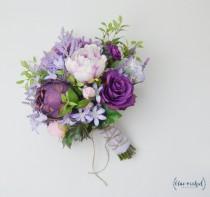 wedding photo - Boho Bouquet, Purple, Lavender, Wildflower Bouquet, Light Purple, Peony Bouquet, Wedding Bouquet, Bridal Bouquet, Silk Flower Bouquet