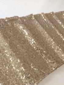 wedding photo - 2.75m*28cm Sparkly Champagne Gold Sequin Glamorous Table Runner for Wedding
