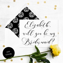 wedding photo -  Will you be my Bridesmaid Card-Personalised Elegant Calligraphy Bridesmaid Proposal-Maid Of Honor, Flower Girl, Proposal-Bridesmaid Card