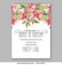 wedding photo - Alstroemeria Wedding Invitation tropical floral printable template. Bridal Shower bouquet privet berries, vector flower, illustration in vintage watercolor style