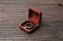wedding photo - Mini Wedding Ring Box, Engagement Ring Box, Rustic Wood Personalized Bearer Box, Special Proposal Box, Rosewood Ring Box 0204