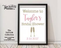 wedding photo - Brunch & Bubbly Bridal Shower Welcome Sign - Bridal Shower Sign - TAYLOR Collection - Printable File