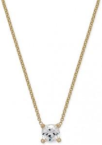 wedding photo - kate spade new york Gold-Tone Solitaire Crystal Pendant Necklace