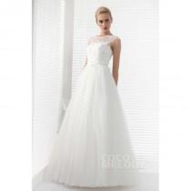 wedding photo - Classic A-Line Floor Length Tulle Wedding Dress - Top Designer Wedding Online-Shop