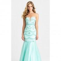 wedding photo - Aqua Strapless Beaded Gown by Madison James Special Occasion - Color Your Classy Wardrobe
