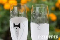 wedding photo - Bride and Groom Champagne Glasses, Wedding Glasses, Wedding Champagne flutes, Wedding Champagne Glasses, wedding flutes, toasting glasses