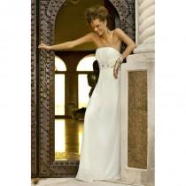 wedding photo - Elegant A-line Strapless Beading Ruching Floor-length Chiffon Bridesmaid Dresses - Dressesular.com
