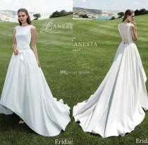 wedding photo - 2017 High-low Short Front Long Back A-Line Wedding Dresses Jewel Neck Appliques Lace Vintage Outdoor Beach Wedding Dress Bridal Gowns Bow Lace Luxury Illusion Online with $154.29/Piece on Hjklp88's Store 