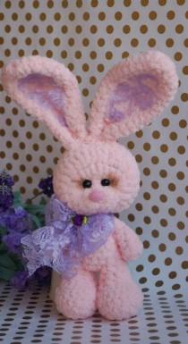 wedding photo - Plush bunny toy crochet bunny doll rabbit toy stuffed bunny girlfriend gift softie rabbit crochet amigurumi stuffed toys Valentine's toy
