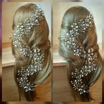 wedding photo - Free SHIPPING!!Bridal hair vine,Crystals Bridal Wedding, Headband, romantic,Hairpiece Bridal Hair Vine,Wedding hair-vine,pearl hair vine
