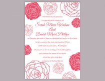 wedding photo -  DIY Wedding Invitation Template Editable Word File Instant Download Printable Flower Invitation Rose Wedding Invitation Pink Invitations