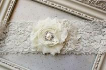 wedding photo - Ivory Chiffon Bridal Garter, wedding accessories, ivory bridal accessories, garters, ivory garters, single garter, single garters
