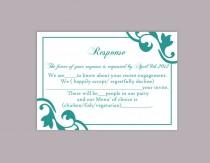 wedding photo -  DIY Wedding RSVP Template Editable Word File Instant Download Rsvp Template Printable RSVP Cards Teal Blue Rsvp Card Elegant Rsvp Card