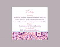 wedding photo -  DIY Bollywood Wedding Details Card Template Editable Word File Instant Download Printable Pink Details Card Elegant Paisley Enclosure Card