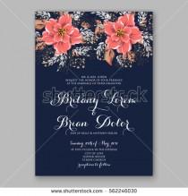 wedding photo - Wedding Invitations with anemone flowers. Anemone Bridal Shower invitation cards in navy blue theme with red peony