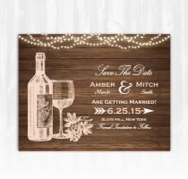 wedding photo - Winery Save The Date Magnet or Card DIY PRINTABLE Digital File or Print (extra) Vineyard Save The Date Wine Save The Date Wood