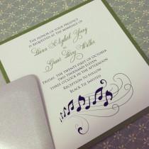 wedding photo - Music Note Romantic Wedding Invitation Suite - "The Grant"