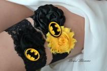 wedding photo - Batman Bridal Garter Set 
