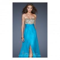 wedding photo - Tropical Turquoise Back Tie Detailed Gown by La Femme - Color Your Classy Wardrobe