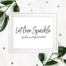 wedding photo - Let love Sparkle DIY Sign-Printable Hand Lettered Sparkle Send Off Sign-Rustic Script Personalized Sparkle Wedding Sign-Sparkles Sign-