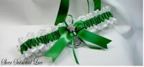 wedding photo - Irish claddaugh Emerald Irish Wedding garters Toss Garter