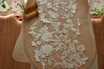 wedding photo - Beautiful 3D venice lace applique for bridal gown, wedding dress straps