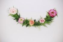 wedding photo - Wedding garland, Flower garland, bohemian flower garland, floral wall hanging, wedding garland, floral garland