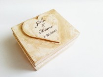 wedding photo -  Wedding rings box/engagement ring box, wedding pillow rustic looking old vintage cotton lace shabby chic